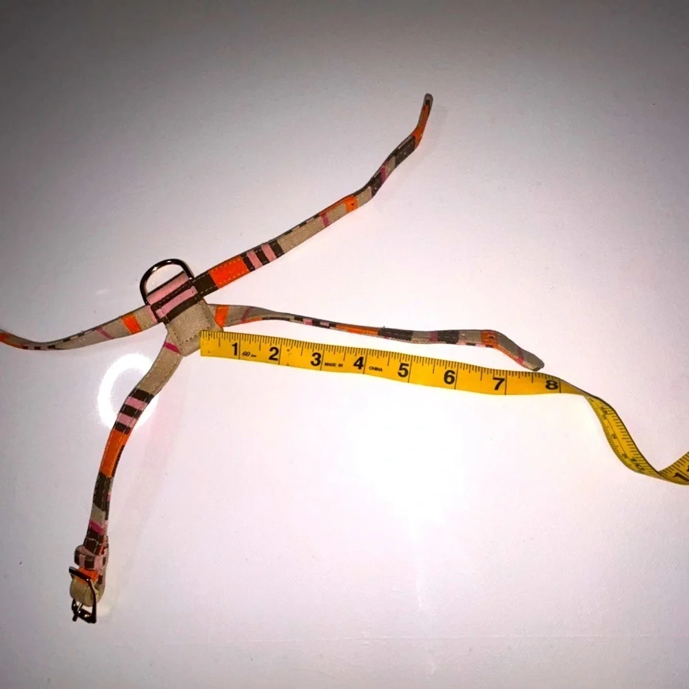 🍀 3 for $25 Fox and Hound Small XS pet leash harness gold buckles orange pink